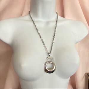 BW Pave Double Circle Necklace